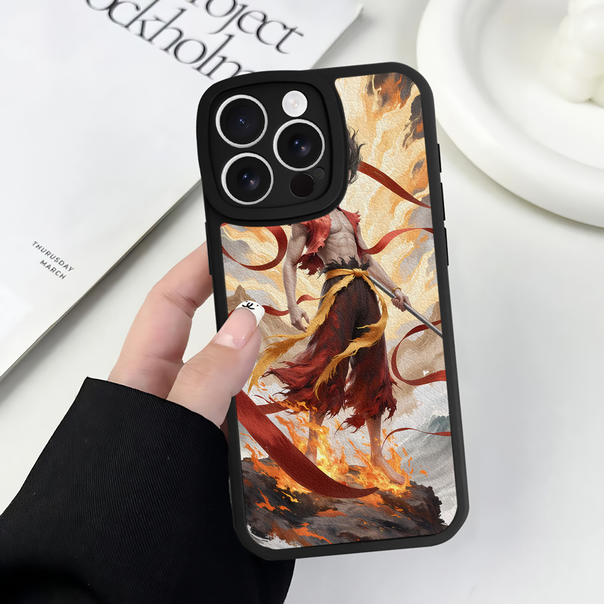 （画像用） Ne Zha 2 ナタ 魔童の大暴れ 【iPhone 16シリーズ対応】シリコンスマホケース（レザー調） 材質：シリコン